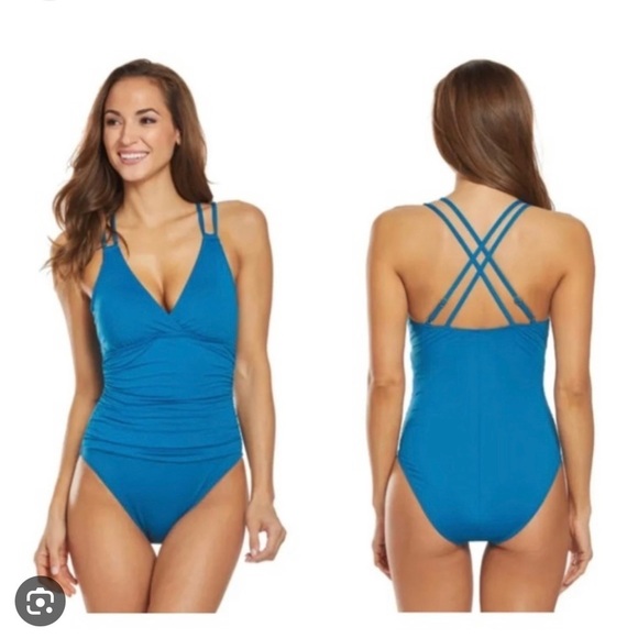 La Blanca Other - La Blanca Island Goddess Strappy Underwire Ruched One Piece Swimsuit